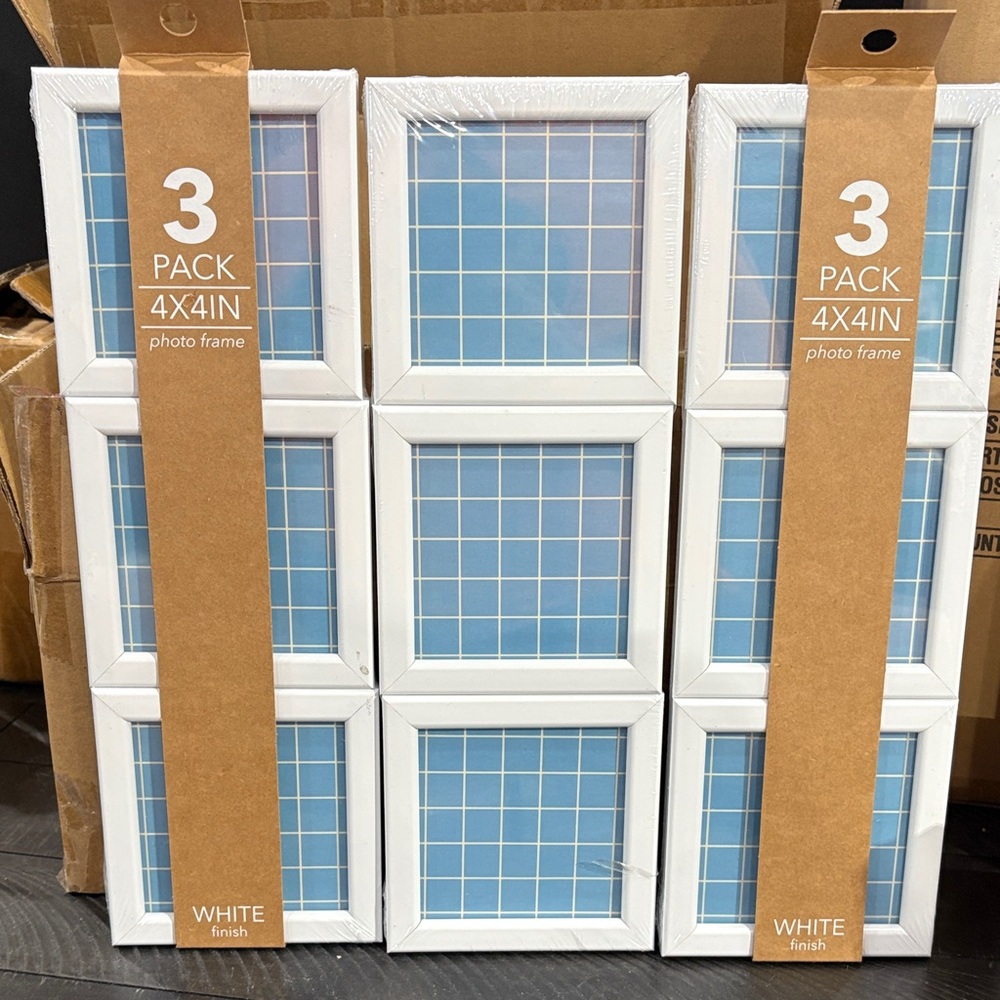 White 3-Pack 4x4 Photo Frames (3/3packs)